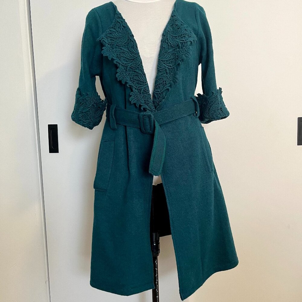 Anthropologie Sleeping on Snow 'Intelligencer' Belted Sweater Coat, sz XL